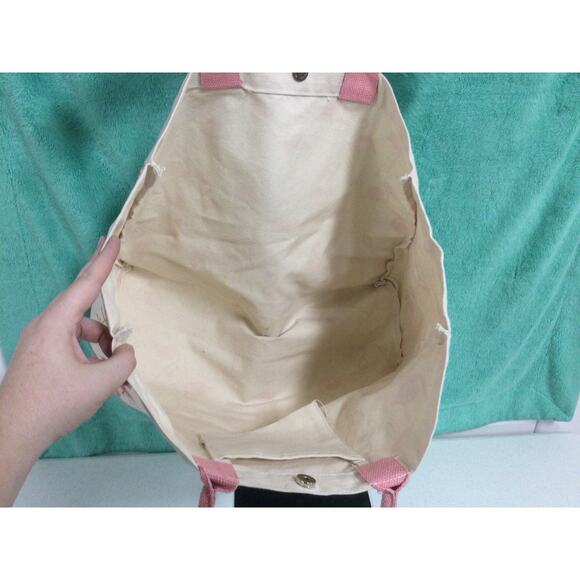 Twos Company Flamingo Cotton Canvas Tote Bag - Picture 3 of 3